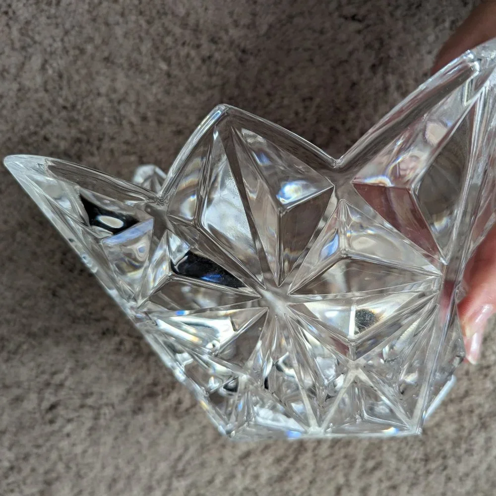 Bohemia Crystal Pyramid Bowl Set of 3 Czech Republic Bohemia Sklarny
